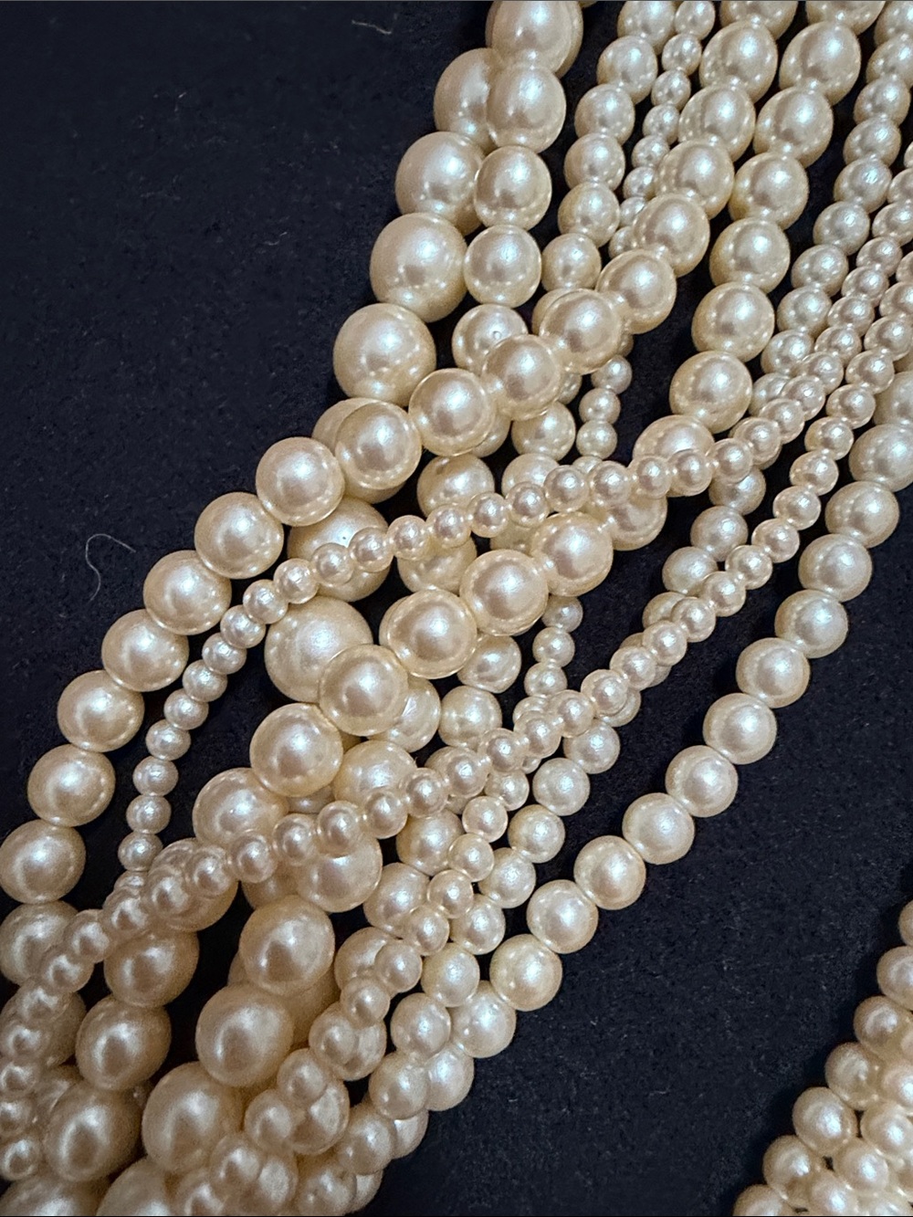 Carolee Ivory Multi-Strand Faux Pearl Necklace with Gold-Tone Clasp - Picture 5 of 11